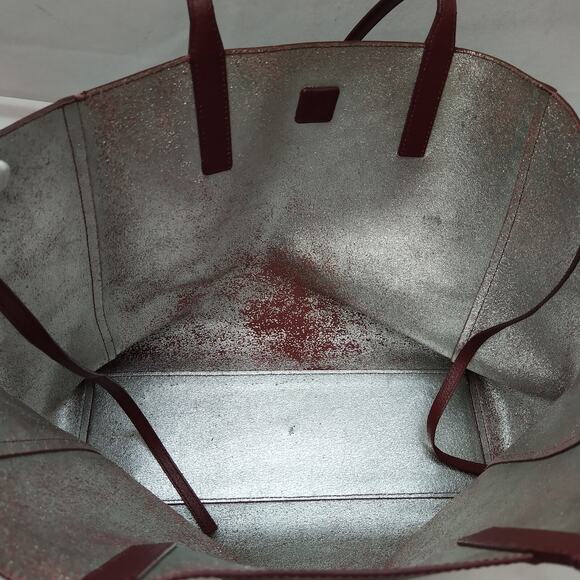 MCM Wandel Red Ruby Tan Leather Reversible Double Handle Shopper Tote Bag - Picture 10 of 16